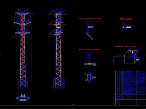 Tower Of High Tension Dwg Detail For Autocad Designs Cad