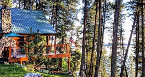 Cozy Mountainside Log Cabin Overlooking Flathead Lake Cozy Homes Life