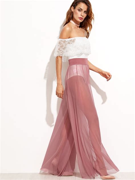 Sheer Palazzo Pants Shein Sheinside