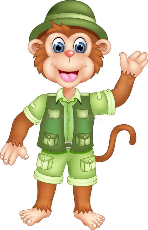Cute Monkey Cartoon Posing Stock Illustration Illustration Of Active