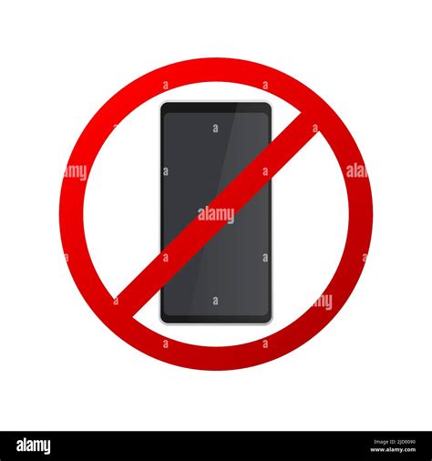 No Phone Prohibitive Sign On White Background Realistic Phone Vector