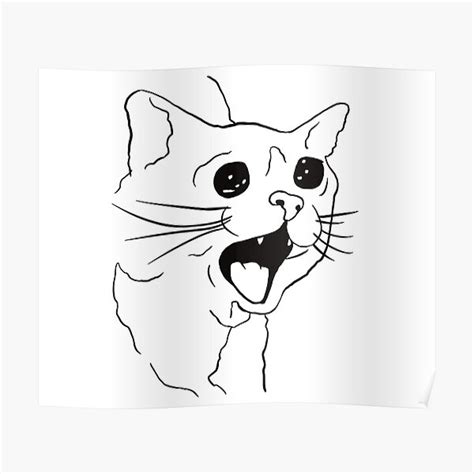 Classic Crying Cat Meme Poster By Maddysarts Redbubble