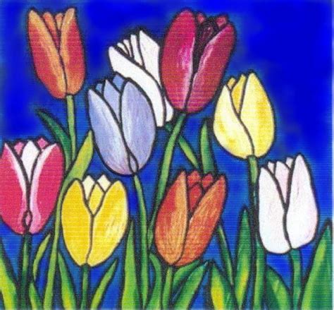 Stained Glass Tulips By Gayle Hartman