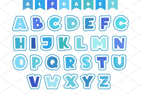 Cartoon Alphabet Letters Fonts Custom Designed Graphics Creative