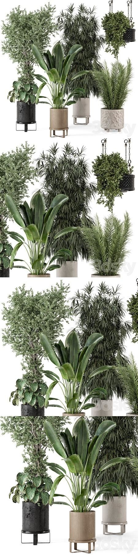 indoor plants in ferm living bau pot large set 474 down3dmodels