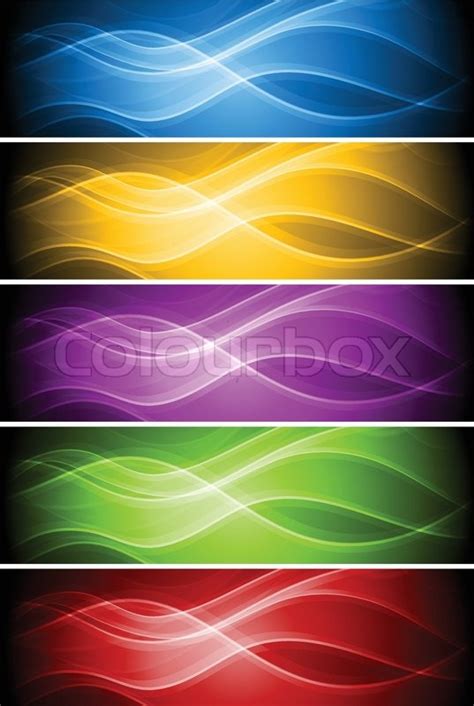 Abstract Wavy Banners Collection Vector Illustration Eps 10 Stock