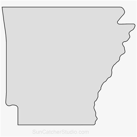 Arkansas Map Outline Png Shape State Stencil Clip Art Arkansas