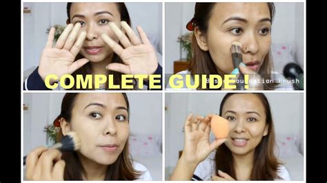 How To Apply Liquid Foundation Fingers Brushes And Sponge Complete
