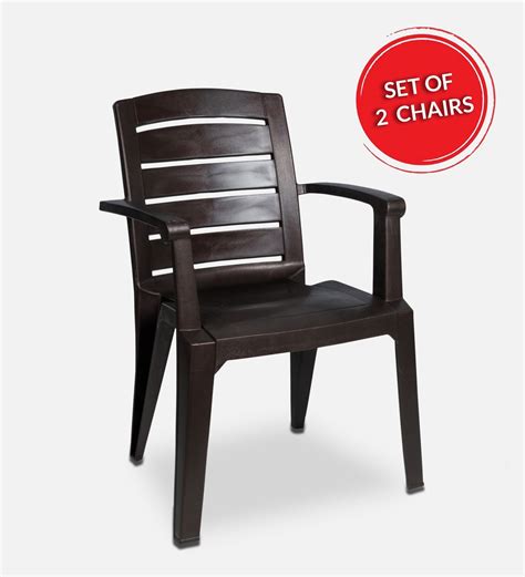 Buy Admire Plastic Chair Set Of 2 In Brown Colour By Italica Online Plastic Chairs Plastic