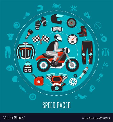 Speed Racer Round Design Royalty Free Vector Image