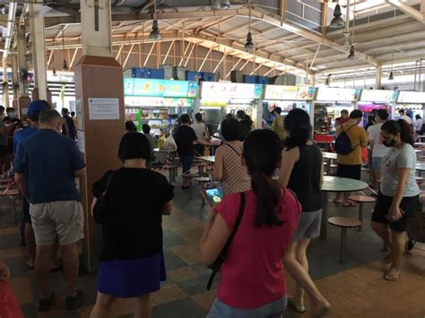 Queues Seen At Some Hawker Centres This Weekend One Almost Two Hours