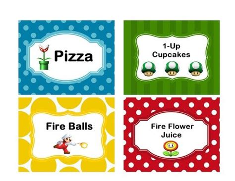 Free Printable Mario Food Labels
