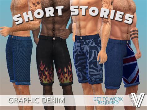 The Sims Resource Graphic Denim Shorts In 2022 Sims 4 Clothing