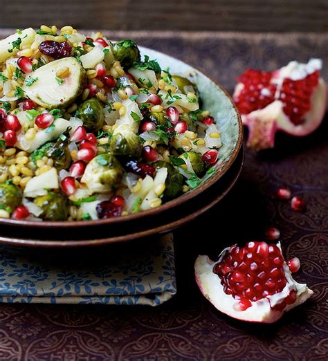 Freekeh With Brussels Sprouts Apple Dried Cranberries