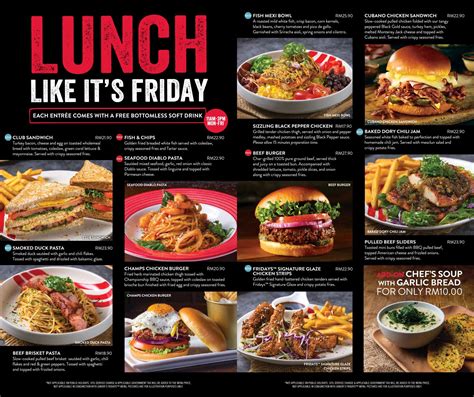 Tgi Fridays Lunch Set Menu Brunch Burger Tgi Fridays Fridays Menu