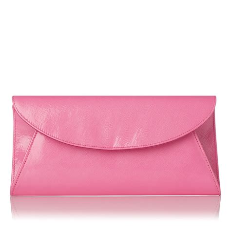 Lk Bennett Flo Saffiano Patent Leather Clutch In Pink Lyst