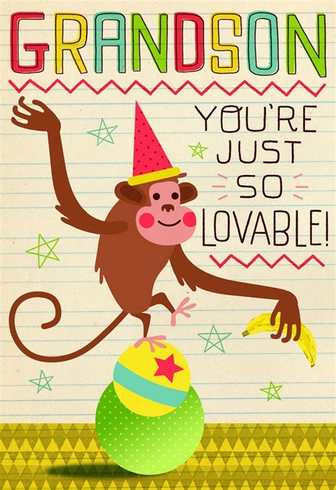 Check spelling or type a new query. Monkey Birthday Card for Grandson - Greeting Cards - Hallmark