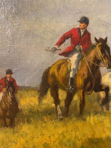 20th Century Oil On Canvas English Hunt Painting By John Sanderson