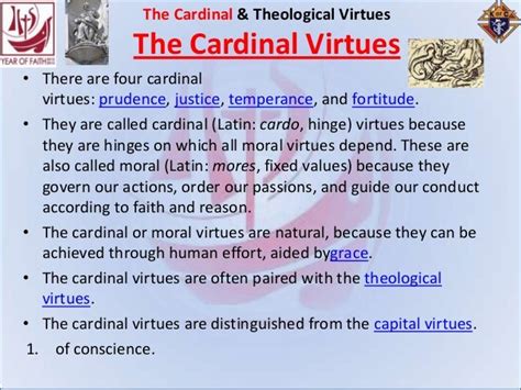 11 Oct 2013 Cardinal And Theological Virtues