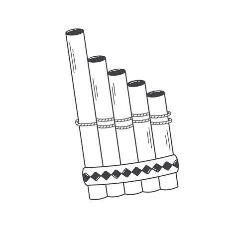 flauta de pan de dibujo vectorial pipa de bambú instrumento musical