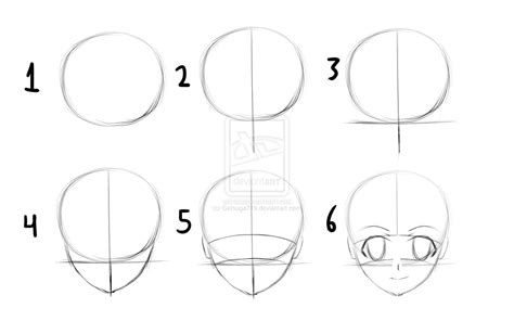 6 Steps To Draw A Female Manga Face By Getsuga719