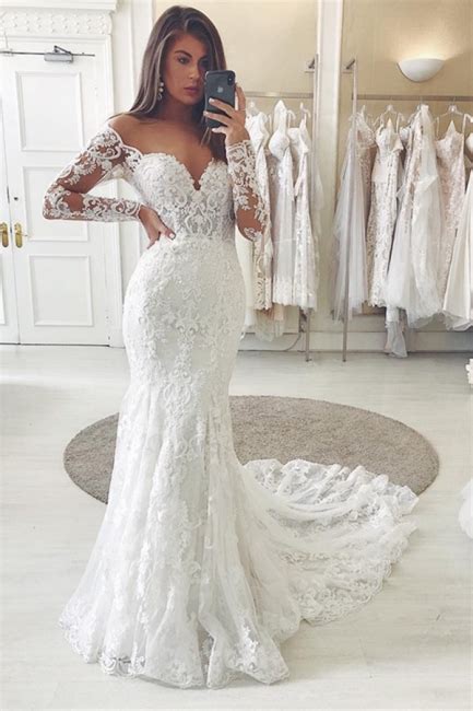 14 long sleeve wedding dresses for winter brides. Fitted Lace Wedding Dresses Cheap | Sweetheart Bridal ...