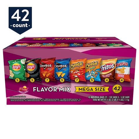 Frito Lay Flavor Mix Chips And Snacks Variety Package 41375 Oz 42