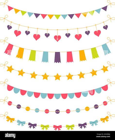 Set Of Colorful Garlands Vector Illustration Stock Vector Image And Art