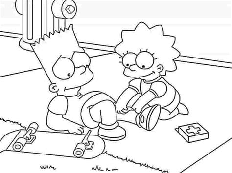 Bart Ve Lisa Simpson Boyama Sayfası Boyama Online
