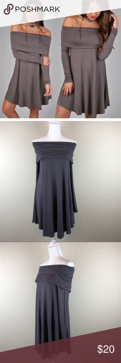 Cherish Off Shoulder Tunic Swing Mini Dress A80 Swing Mini Dress