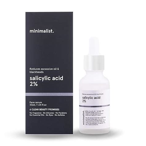 Minimalist Salicylic Acid 2 Face Serum 30ml Reduces Excessive Oil