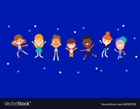 Happy Children Jumping And Dancing Kids Royalty Free Vector