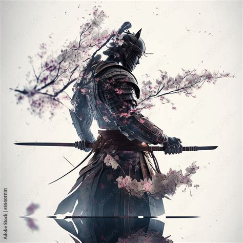 Samurai Concept With Cherry Blossom From Japan Designed Using
