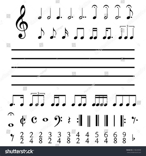 Illustration Musical Notes Numbers Stock Vector Royalty Free
