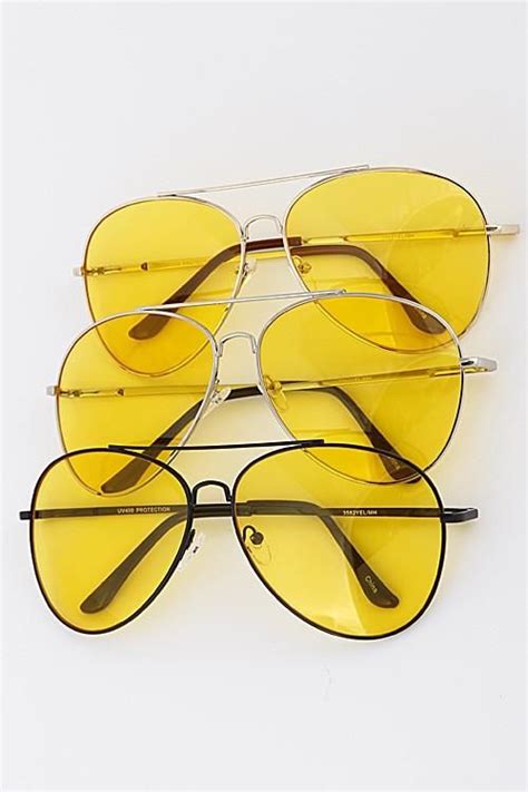 Yellow Tinted Aviator Sunglasses Tinted Aviator Sunglasses Yellow Aviators Tinted Sunglasses