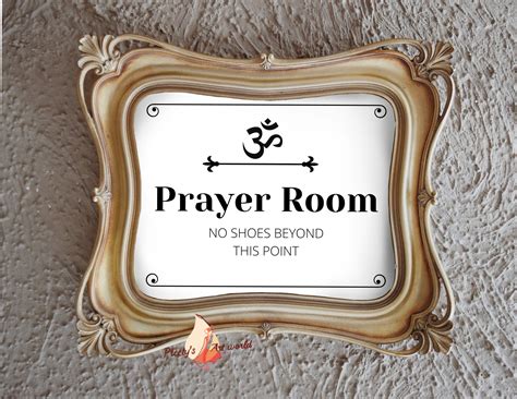 Prayer Room Sign No Shoes Beyond This Point I Hindu Prayer Etsy