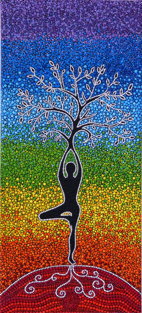 Yoga Art Painting Chakra Painting Tree Of Life Painting Hippie