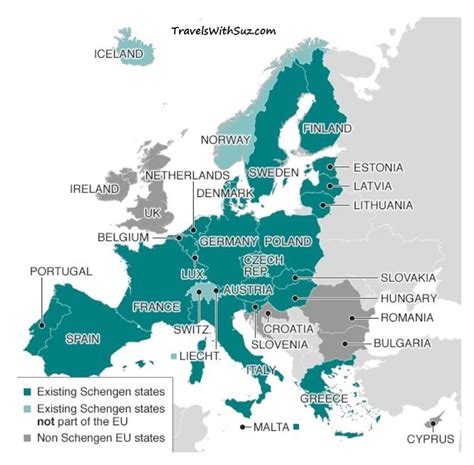 Schengen Current Schengen Member States And Signatories Download