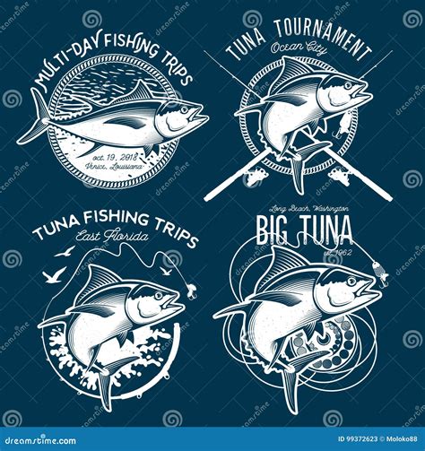 Tuna Vector Logos Logotipos Del Club De La Pesca Deportiva Ilustración