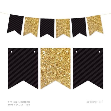 Gold Glitter Pennant Party Banner Party Banner Diy Party Banner