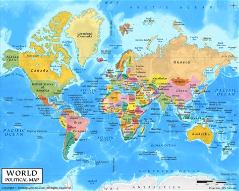 Large Blank World Map With Countries