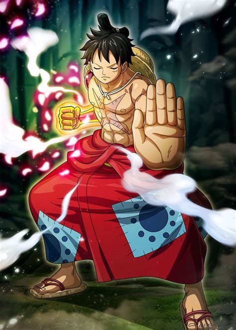 Luffy Wano One Piece Poster By Onepiecetreasure Displate In 2022