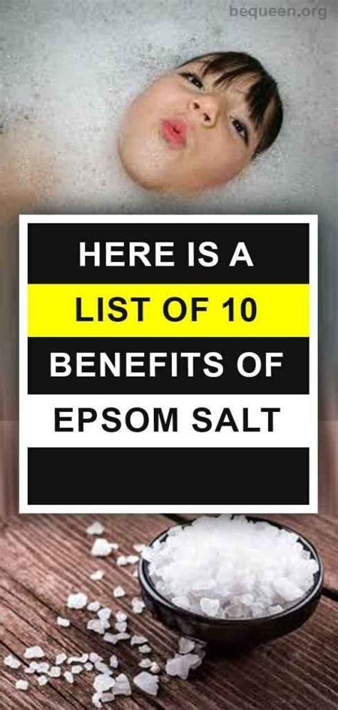 Here Is A List Of 10 Benefits Of Epsom Salt Health Health Beauty