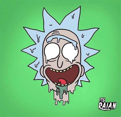 Rick And Morty X Melting Rick Canvas Painting Designs Cute Canvas Paintings Small Canvas Art