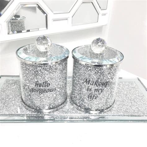 Lemonade Crystal Crush Gorgeous Make Up Jar Set Large Silver Shop