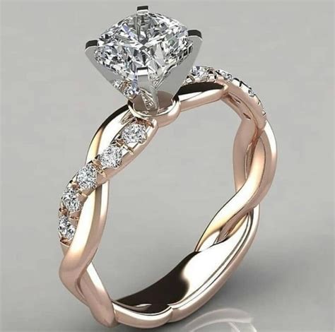 925 Sterling Silver Twisted Shape Diamond Ring Wedding Band Etsy