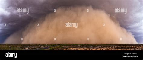 Panorama Of A Massive Haboob Dust Storm Moving Across The Arizona