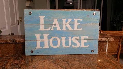 Rustic Lake House Sign Distressed Wood Sign Cabin By Paintitbeach