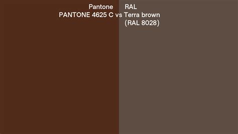 Pantone 4625 C Vs Ral Terra Brown Ral 8028 Side By Side Comparison