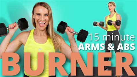 15 Minute Full Standing Arms And Abs Workout With Dumbbells Youtube